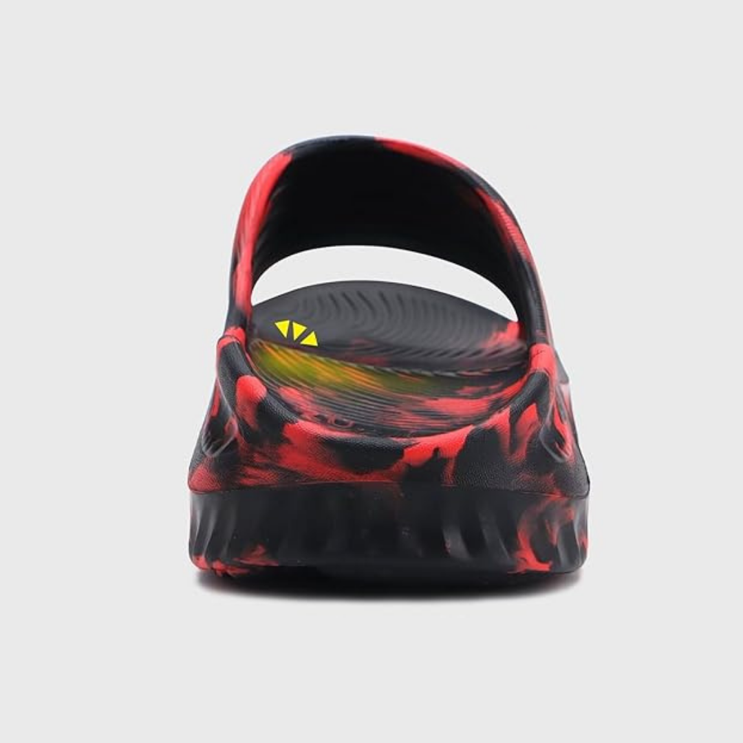 Sandales Sport de Récupération avec Semelle Orthopédique Épaisse | Camo Noir Rouge