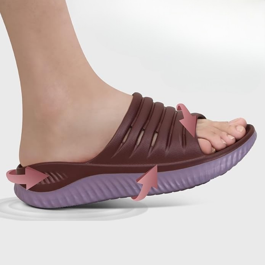 Sandales Orthopédiques avec Semelle Épaisse en EVA et Soutien Biomécanique | Marron & Violet