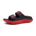 Sandales de Récupération Épaisses avec Soutien Orthopédique et Double Boucle Réglable | Noir & Rouge