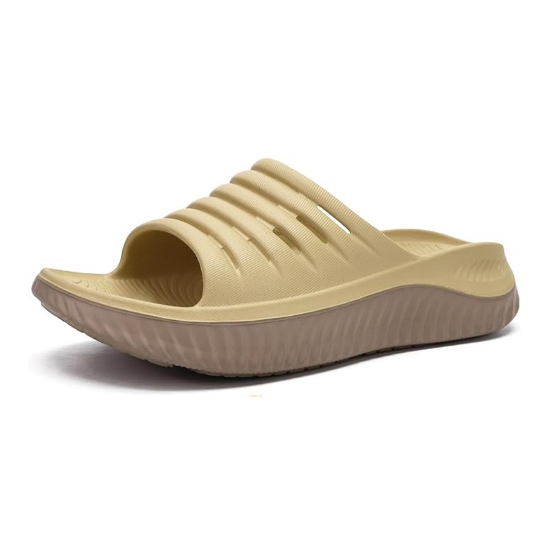 Sandales Orthopédiques de Récupération avec Semelle Amortissante Épaisse | Beige Kaki
