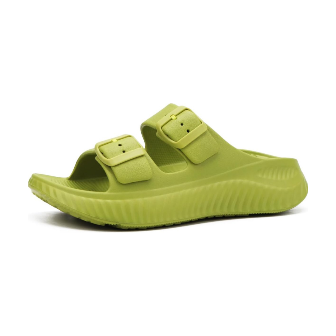 Sandales Orthopédiques de Récupération avec Double Boucle Réglable & Semelle Épaisse | Vert Forêt