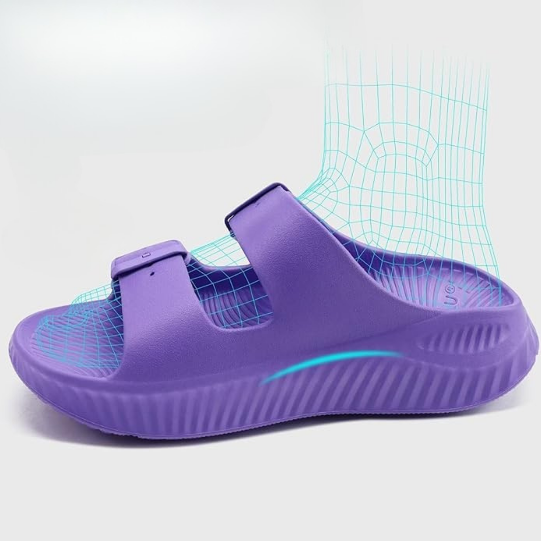 Sandales Orthopédiques Réglables Femme avec Semelle Ultra-Coussinée | Violet Sport